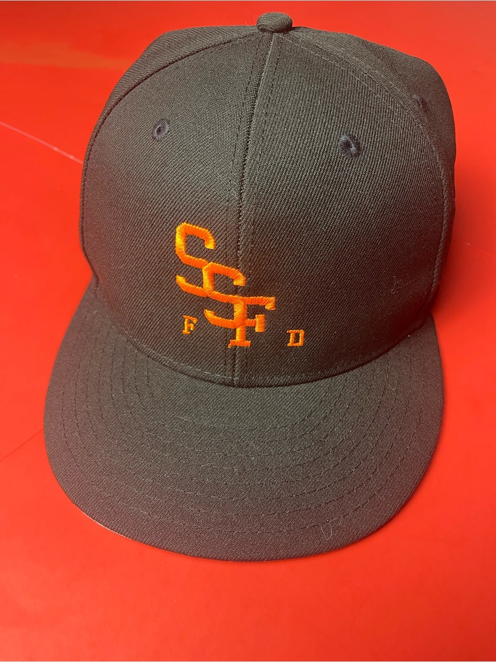 Lids Black Hat with Orange SSF Embroidery